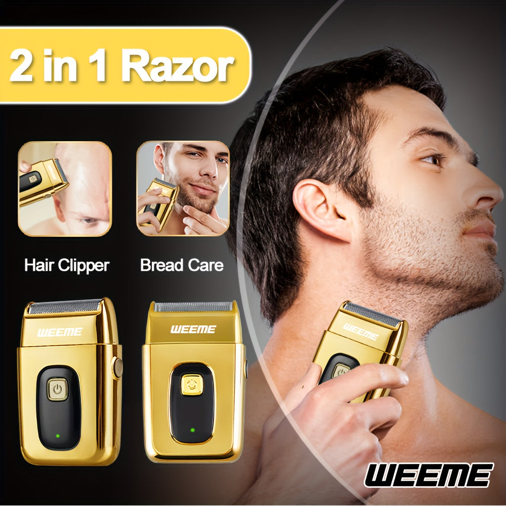 WEEME Set di 3 pezzi per taglio capelli elettrico da uomo, set per parrucchiere domestico, tagliacapelli USB ricaricabile, testina in lega, display LCD, forma intagliata, ideale per casa e viaggi, regalo per la Festa del Papà
