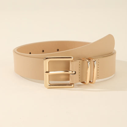 3 pezzi di cinture da donna con fibbie a quadrato dorato - Nero, Beige, Marrone - Accessori versatili per la vita per jeans, pantaloni, abiti - Stile casual e preppy - Regalo perfetto per lei, accessori versatili per la vita | Cintura elegante | Cinture d