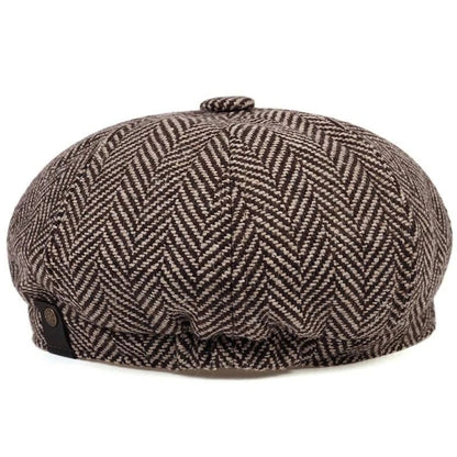2-Pack: 1 Cappello più 1 Collana, Cappello Newsboy per Uomo, Cappello Tweed Gatsby, Cappello Ivy Cabbie, Cappello da Golf con Cima Piana per Padre, Donna, Unisex