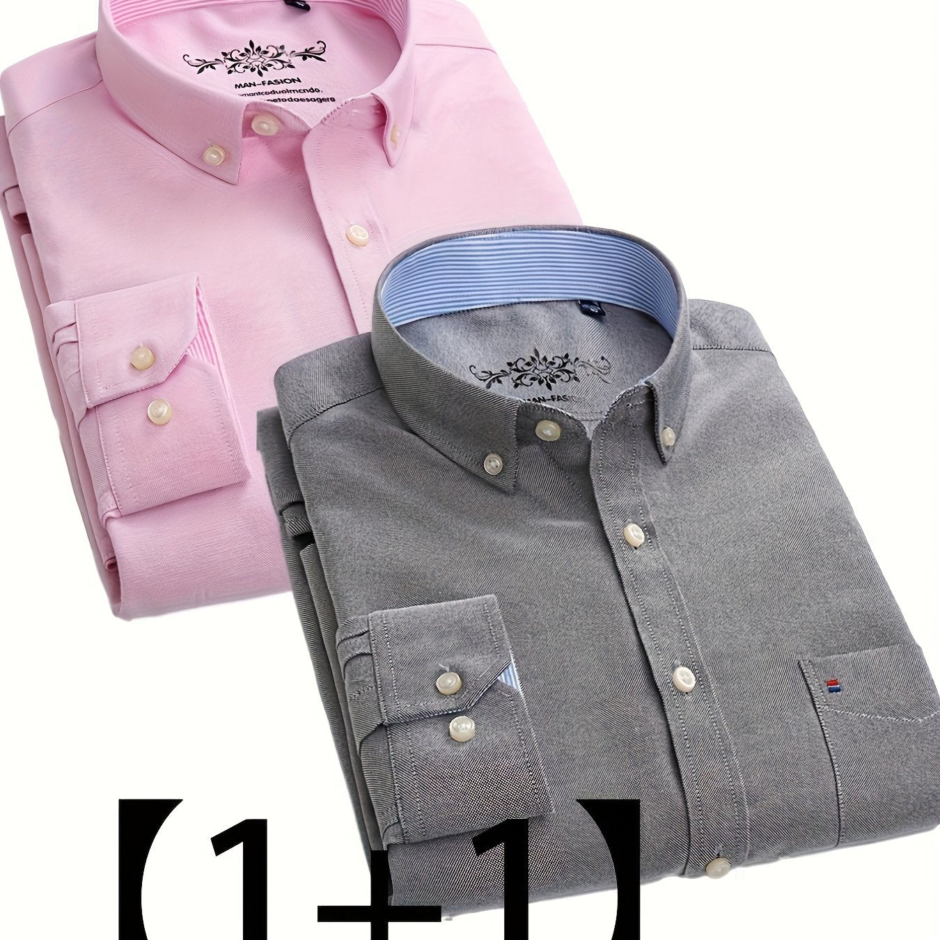 Valerio – Due Camicie Oxford a Manica Lunga Monocolore