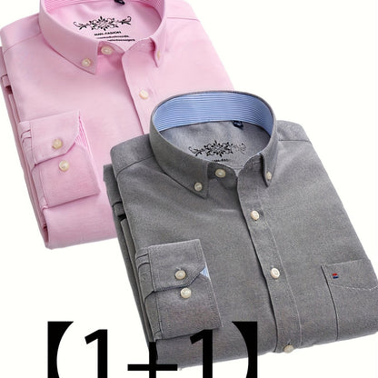 Valerio – Due Camicie Oxford a Manica Lunga Monocolore