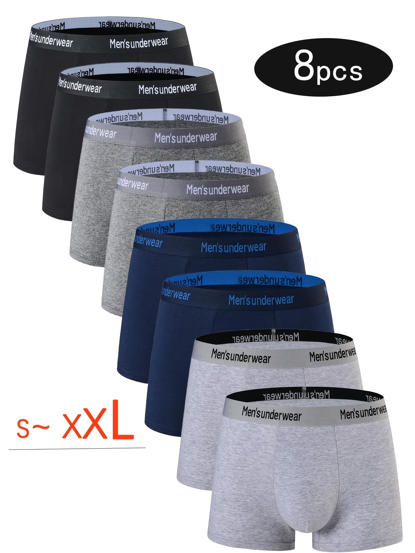 8 Pezzi Mutande Uomo in Cotone Misto, 95% cotono Boxer Casual, Pantaloncini Sportivi Traspiranti Comodi ed Elastici, Boxer da Uomo,Intimo Uomo di Alta Qualità,Mutande per Uomini,Intimo per Uomini,Slip Boxer da Uomo,Slip Boxer da Uomo, Intimo da Tempo Libe