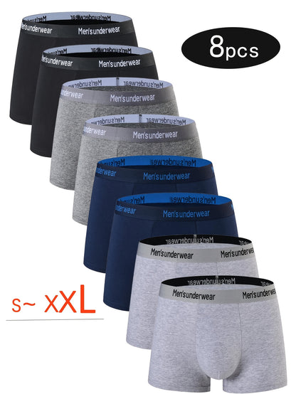 8 Pezzi Mutande Uomo in Cotone Misto, 95% cotono Boxer Casual, Pantaloncini Sportivi Traspiranti Comodi ed Elastici, Boxer da Uomo,Intimo Uomo di Alta Qualità,Mutande per Uomini,Intimo per Uomini,Slip Boxer da Uomo,Slip Boxer da Uomo, Intimo da Tempo Libe