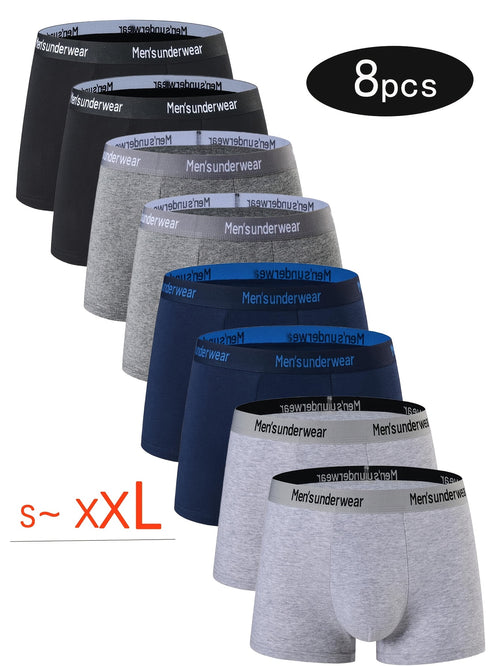 8 Pezzi Mutande Uomo in Cotone Misto, 95% cotono Boxer Casual, Pantaloncini Sportivi Traspiranti Comodi ed Elastici, Boxer da Uomo,Intimo Uomo di Alta Qualità,Mutande per Uomini,Intimo per Uomini,Slip Boxer da Uomo,Slip Boxer da Uomo, Intimo da Tempo Libe