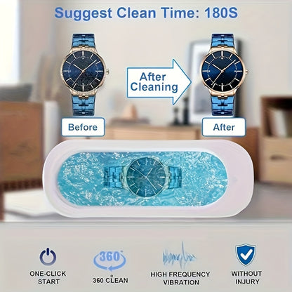 Pulizia completa e multifunzionale - macchina per pulizia con vibrazione ad alta frequenza, alimentazione USB ricaricabile portatile | Ideale per gioielli, occhiali, orologi, ecc. | Facile da usare in casa