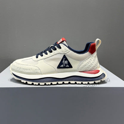 Scarpe da Ginnastica Uomo con Suola Spessa - Tomaia e Design Basso, Trazione per Tutti i Terreni in Bianco/Nero/Blu Navy/Rosso/Grigio/Beige – Scarpa Comoda Casual ed Elegante per Outdoor, Business o Abbigliamento Informale. Punta Arrotondata Traspirante a