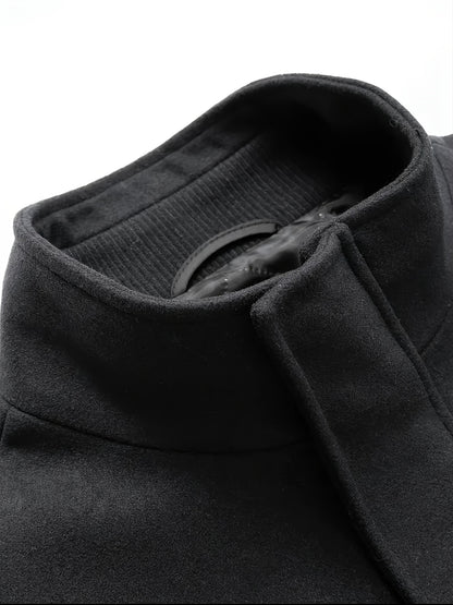 Nuovo Cappotto in Tweed Uomo Autunno/Inverno, Doppiopetto Lana Elegante per Business, Capospalla Invernale, Giacca da Cerimonia Sartoriale a Due Bottoni, Materiale Resistente, Lavabile a Mano, Gilet Stratificato, Paletot Allungato, Per Occasioni Formali e