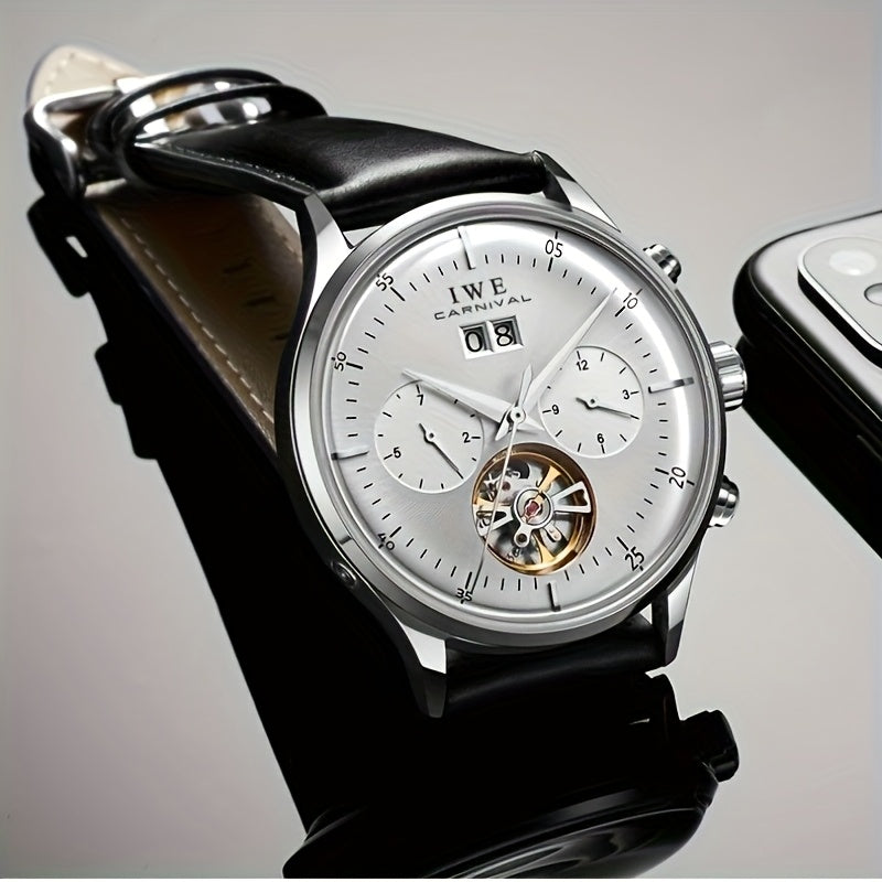 Orologio Meccanico Multifunzione di Lusso Uomo I&W Carnival, Orologio Sottile e alla Moda Automatizzato, Regalo per le Vacanze