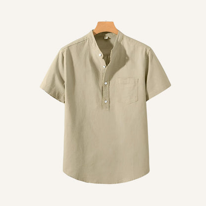Men’s Light  Short Sleeve Henley Shirt