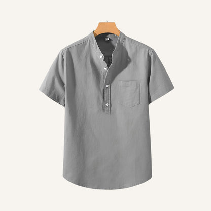 Men’s Light  Short Sleeve Henley Shirt