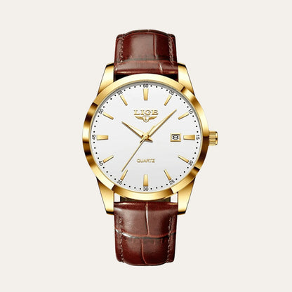 Men’s  Leather Quartz Watch