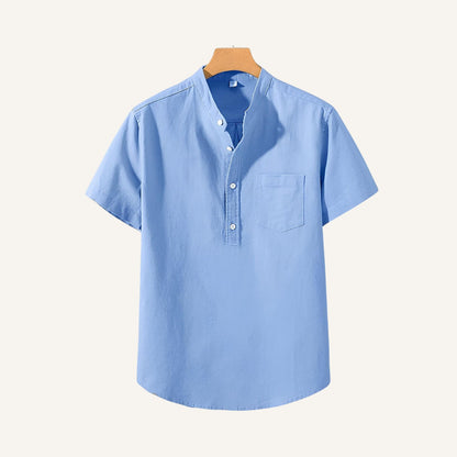 Men’s Light  Short Sleeve Henley Shirt