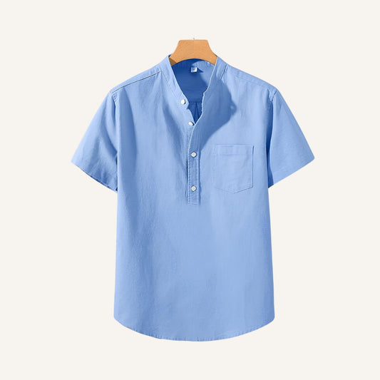 Men’s Light  Short Sleeve Henley Shirt