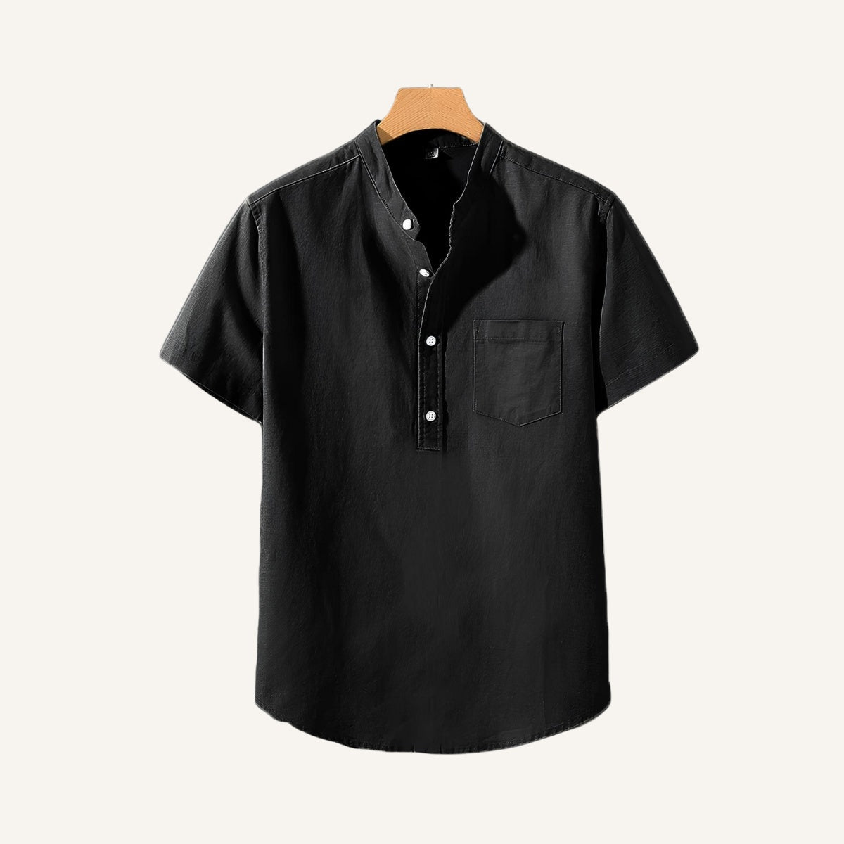 Men’s Light  Short Sleeve Henley Shirt