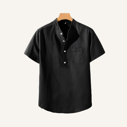 Men’s Light  Short Sleeve Henley Shirt