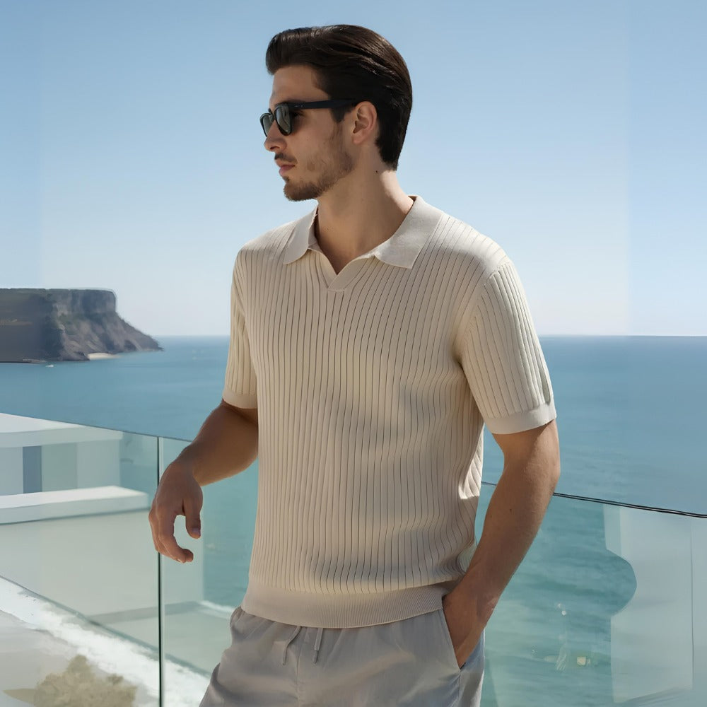 Men’s Ribbed Knit Polo