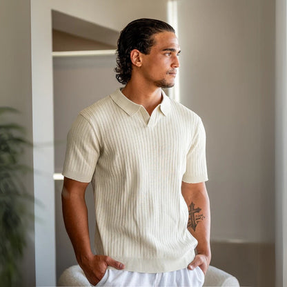Men’s Ribbed Knit Polo