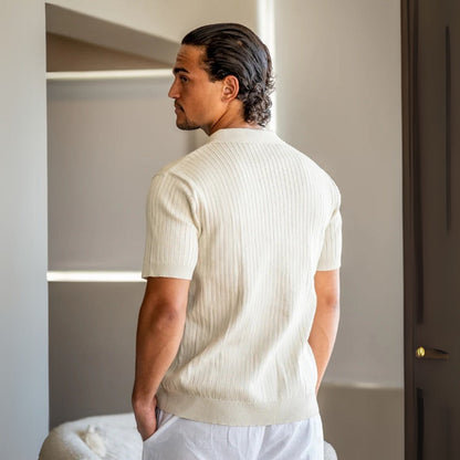 Men’s Ribbed Knit Polo