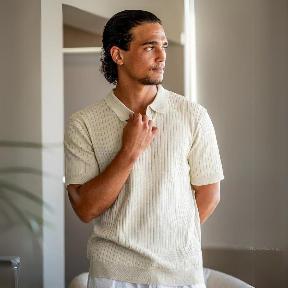 Men’s Ribbed Knit Polo