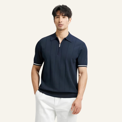 Men’s Navy Knit Polo Shirt