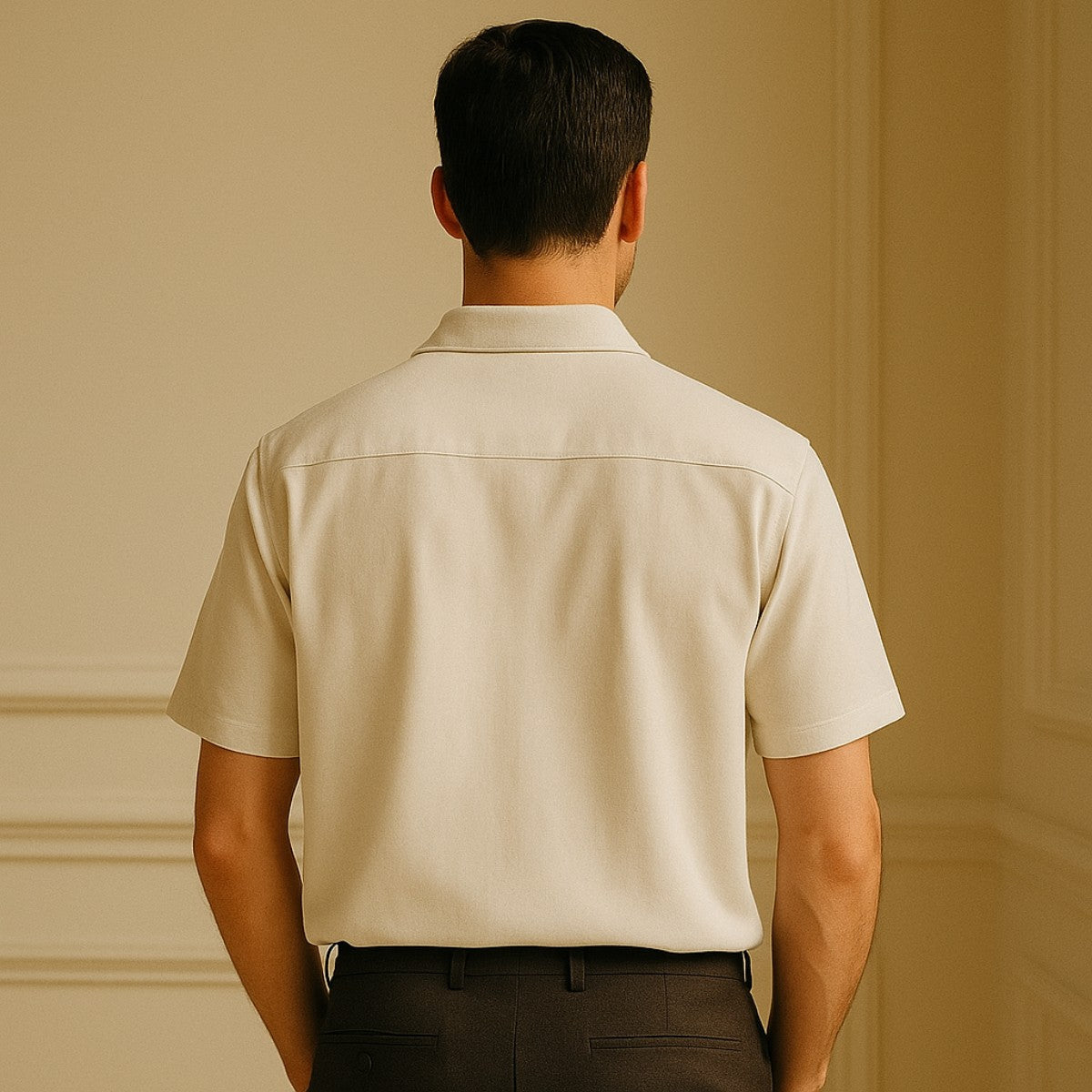 Men’s Cream Short Sleeve Shirt