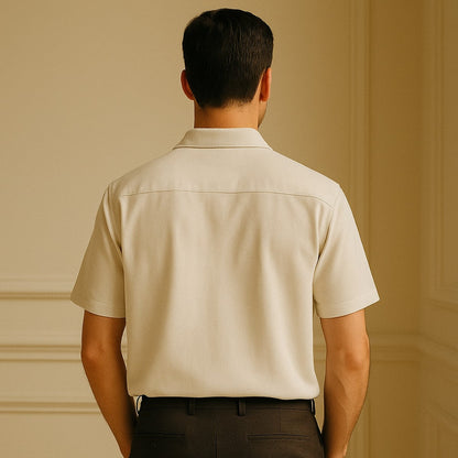 Men’s Cream Short Sleeve Shirt