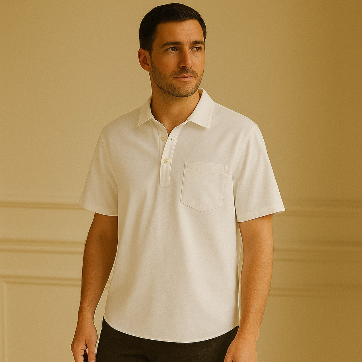 Men’s Cream Short Sleeve Shirt