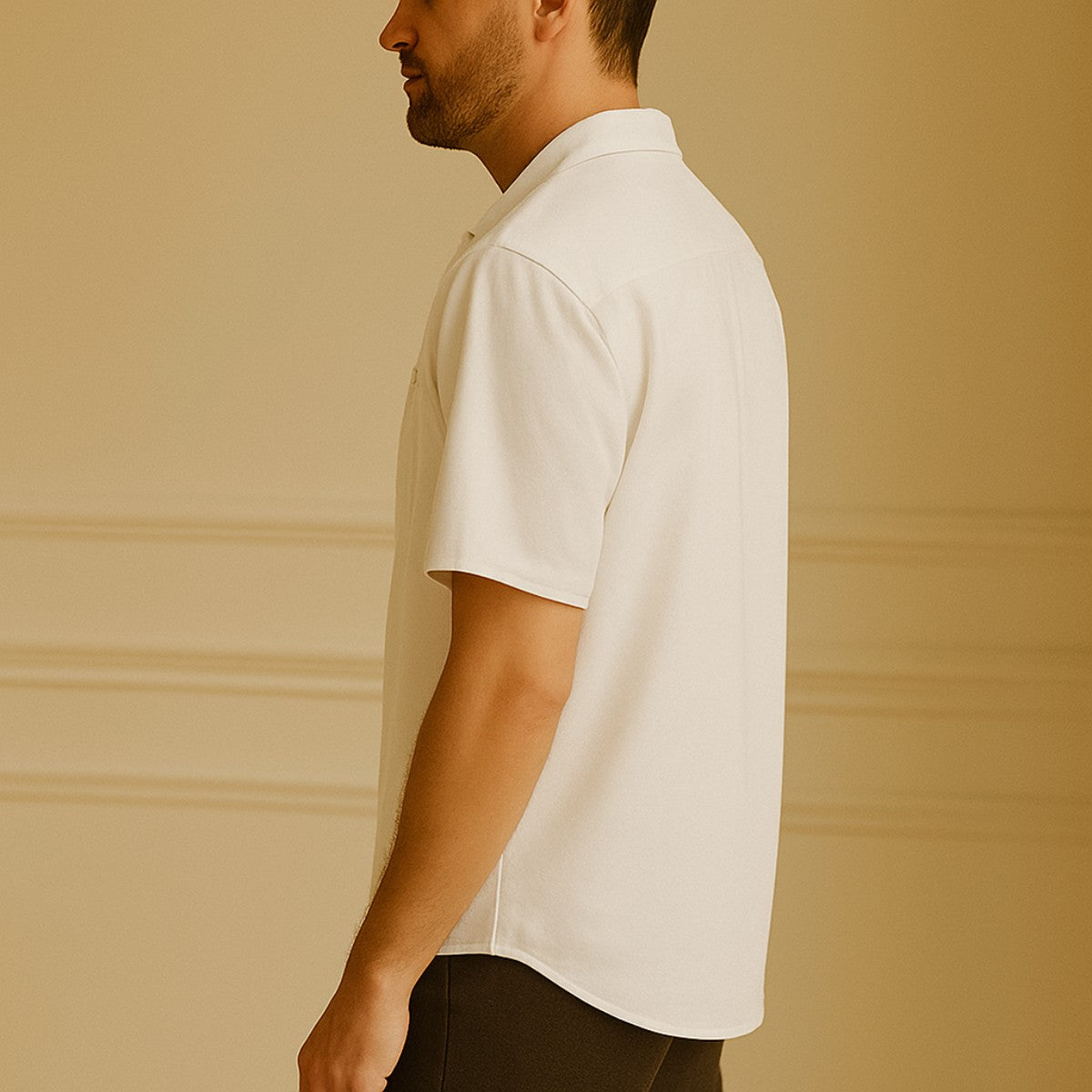 Men’s Cream Short Sleeve Shirt