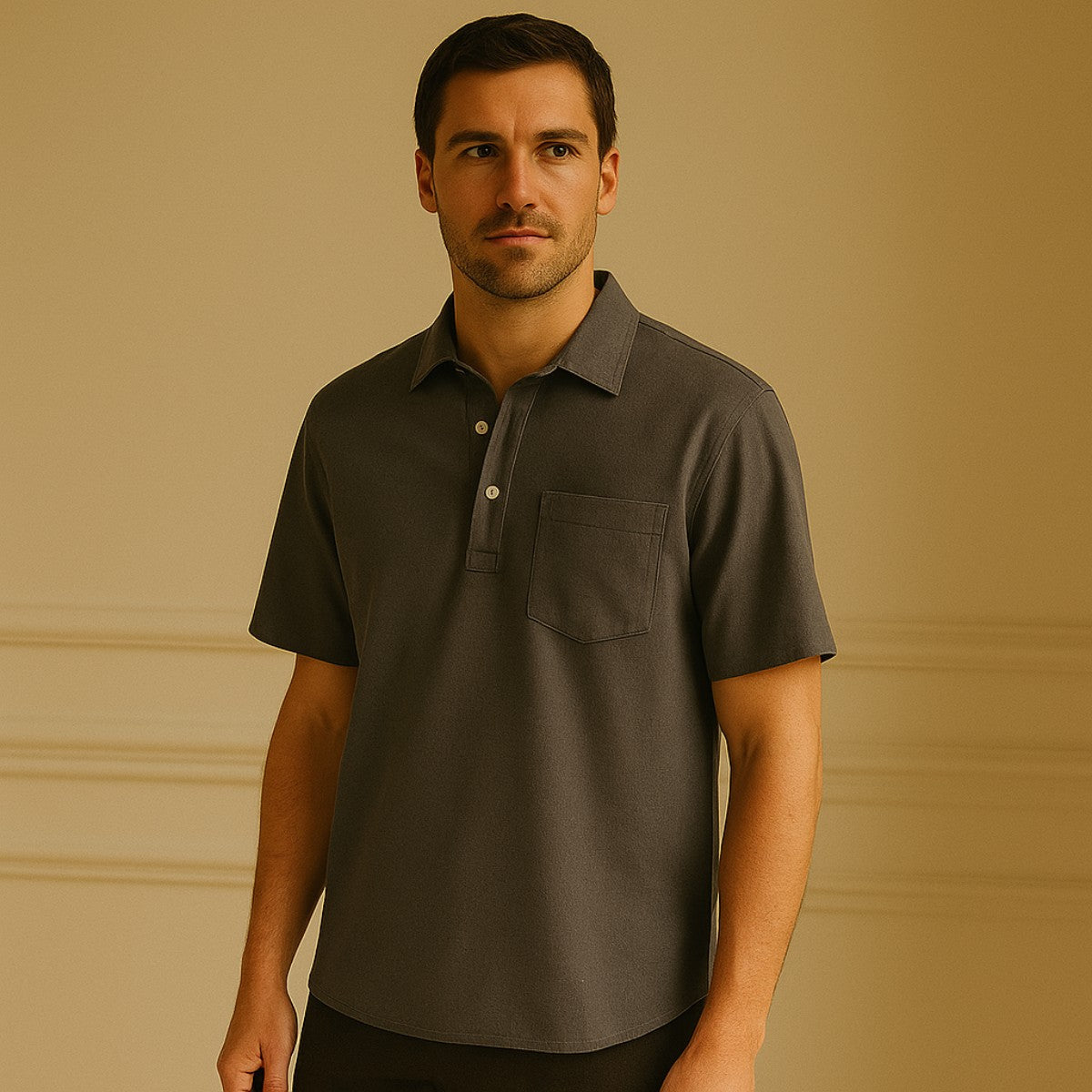 Men’s Cream Short Sleeve Shirt