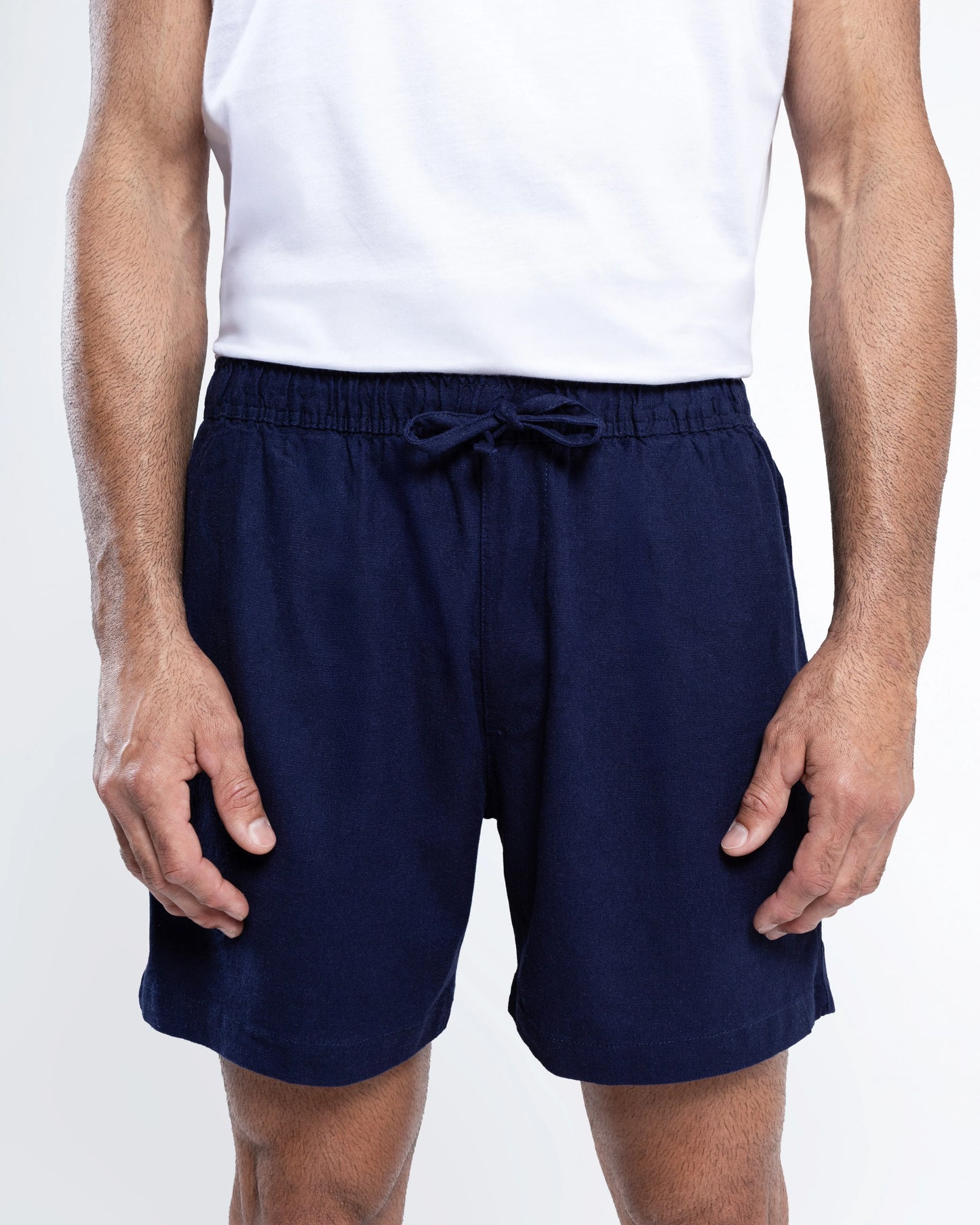 Men’s Navy Linen Shorts