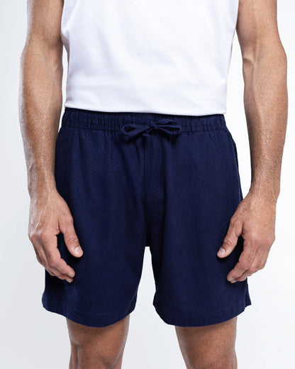 Men’s Navy Linen Shorts