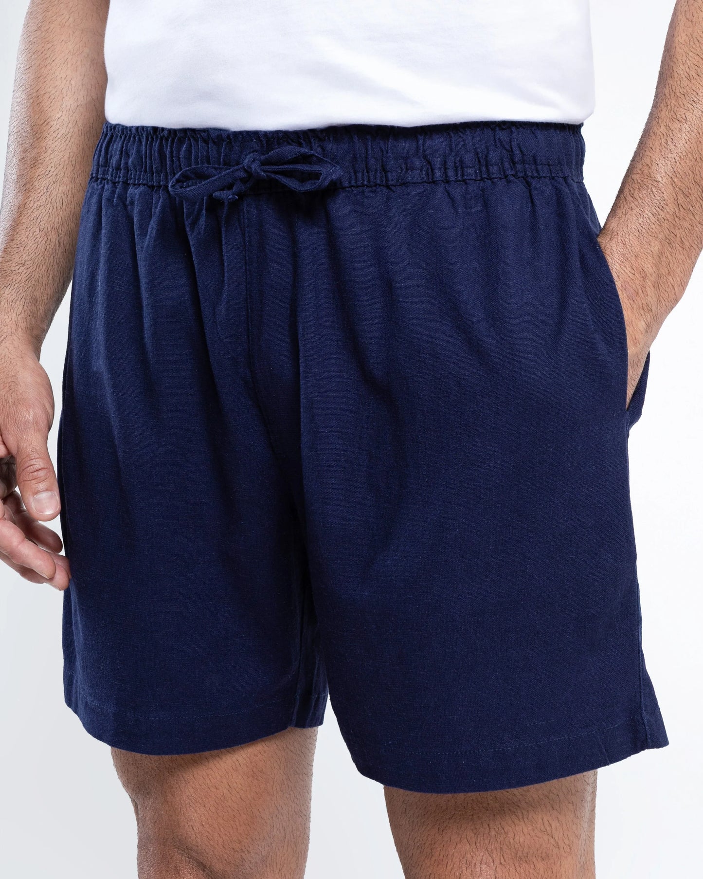 Men’s Navy Linen Shorts