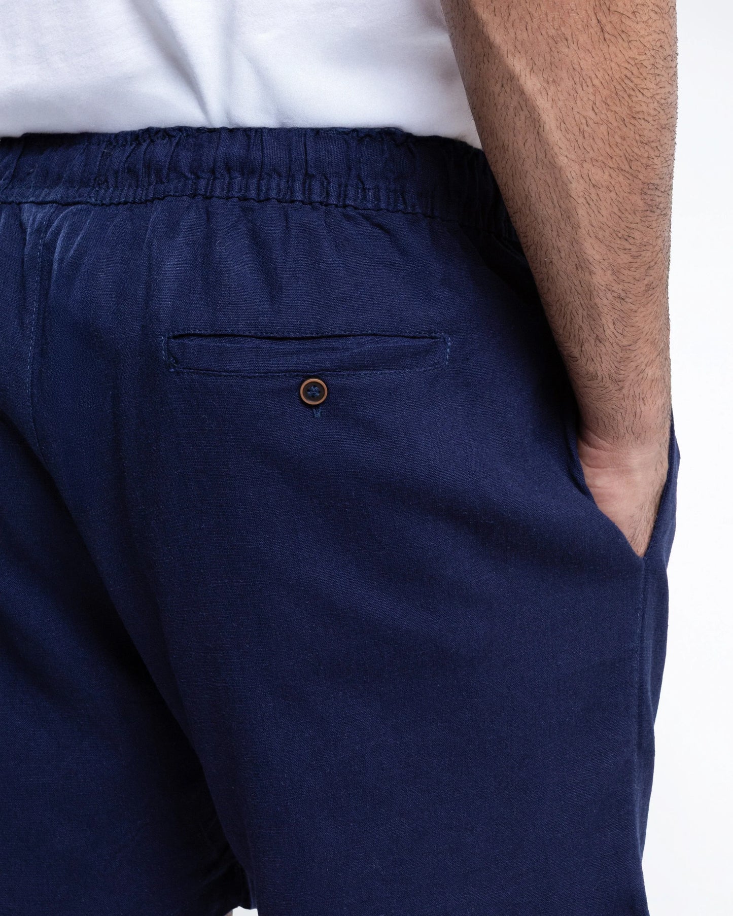 Men’s Navy Linen Shorts