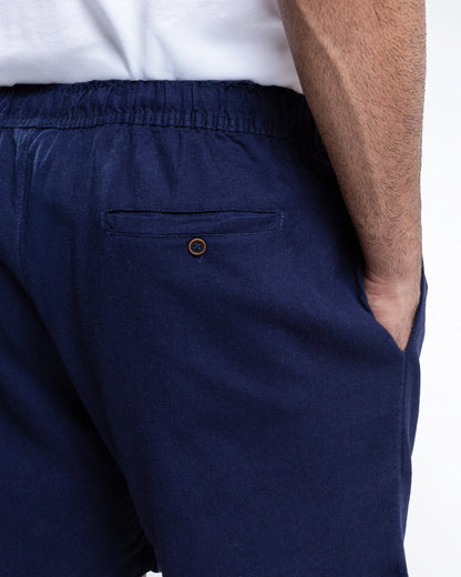 Men’s Navy Linen Shorts