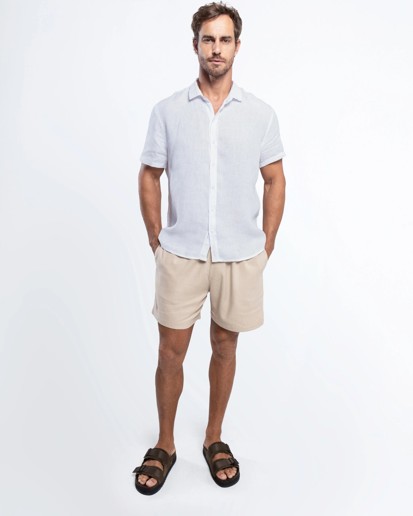 Men’s Navy Linen Shirt