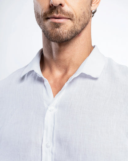 Men’s Navy Linen Shirt