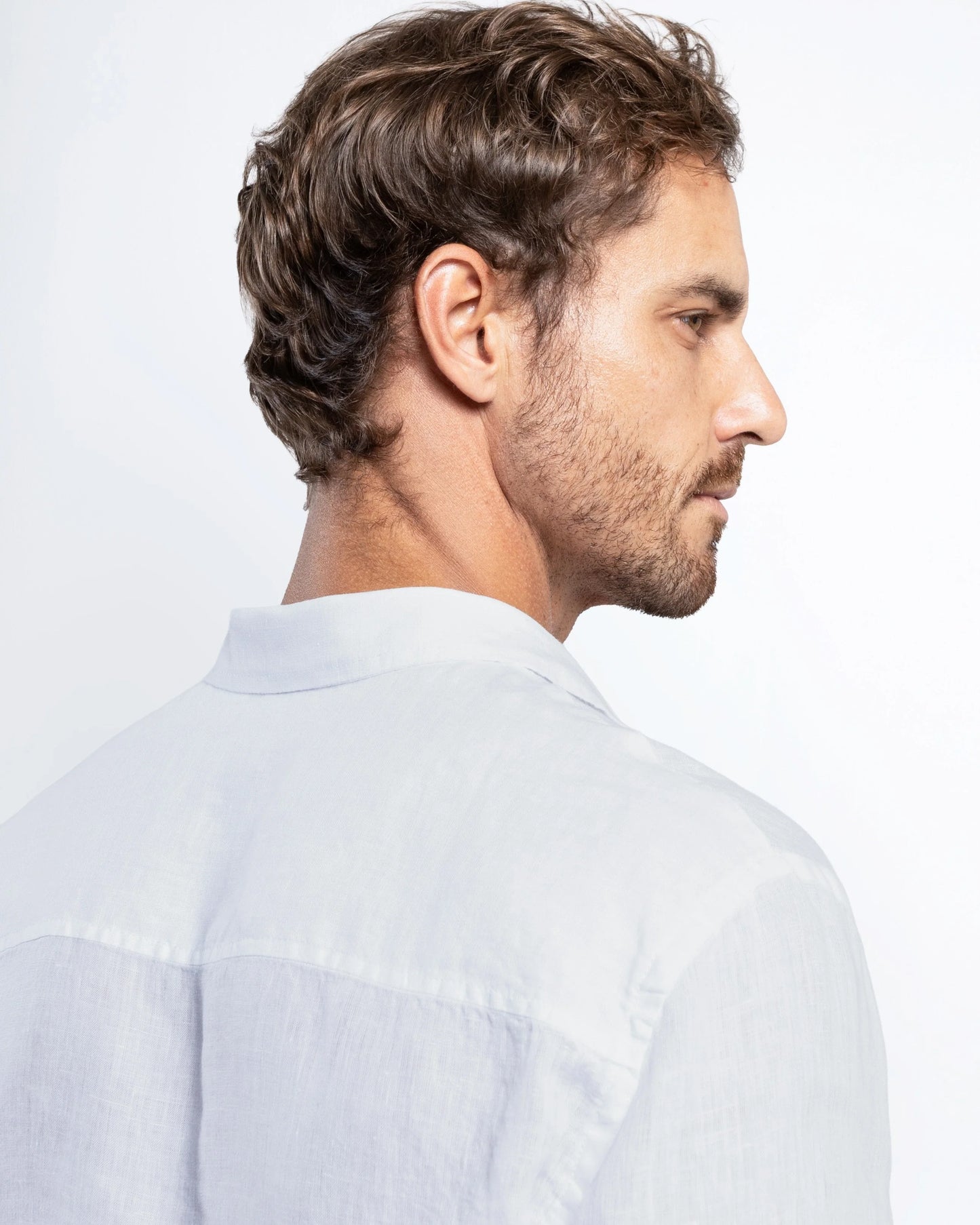 Men’s Navy Linen Shirt