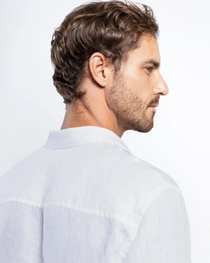 Men’s Navy Linen Shirt