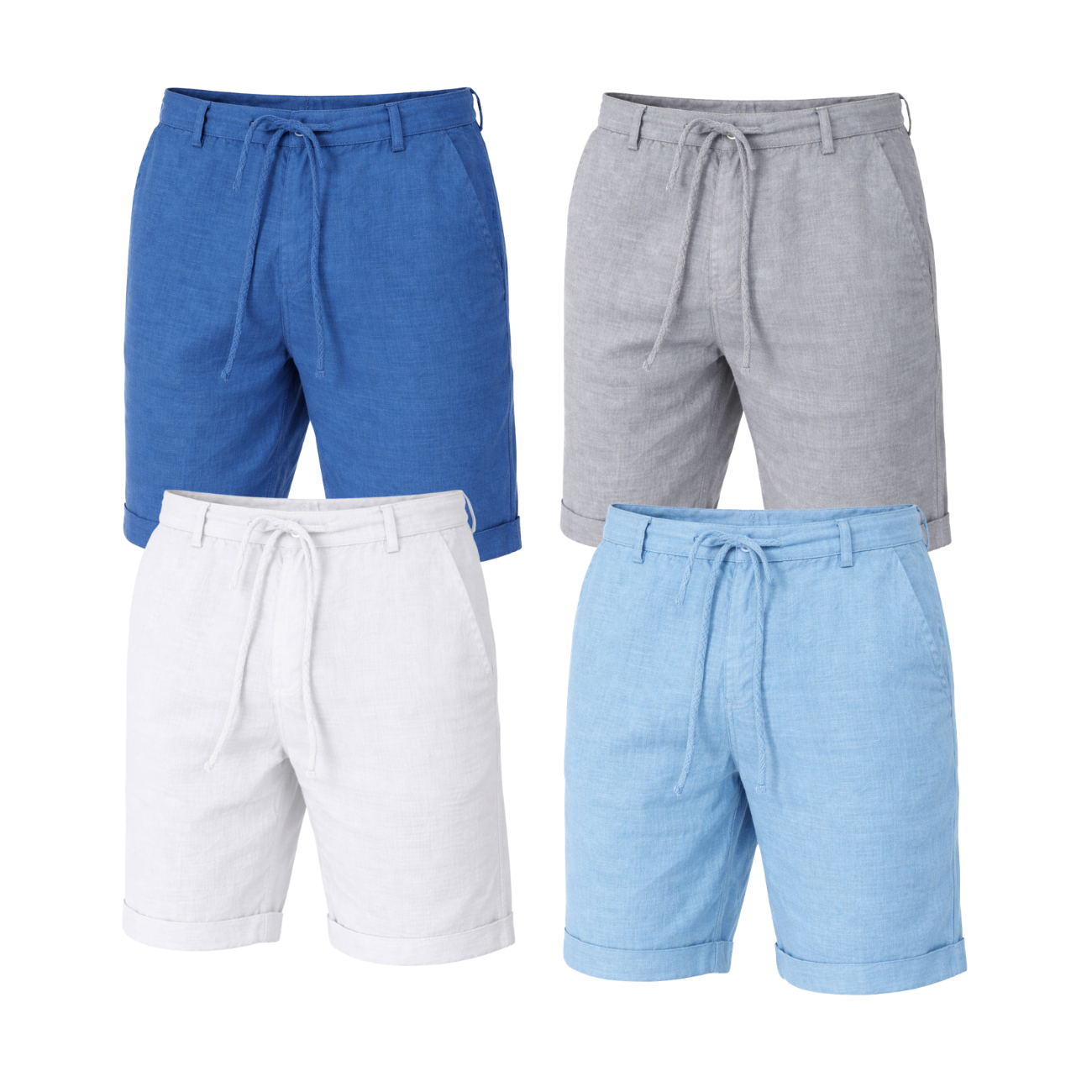 Men’s White Drawstring Shorts