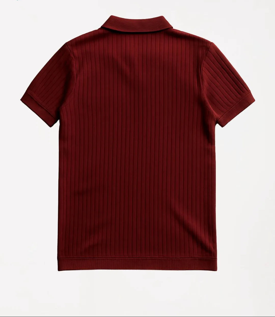 Men’s Navy Ribbed Zip Polo Shirt