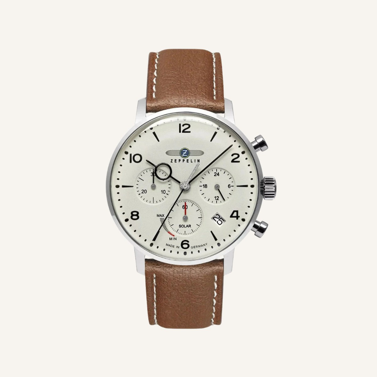 Men’s Classic Brown Leather Chronograph Watch
