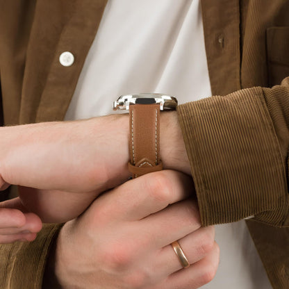 Men’s Classic Brown Leather Chronograph Watch