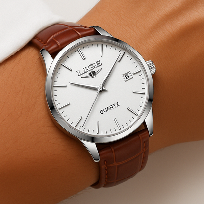 Men’s  Leather Quartz Watch