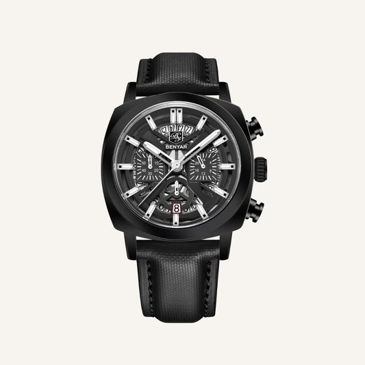 Relógio de Couro Masculino Benyar Luxe