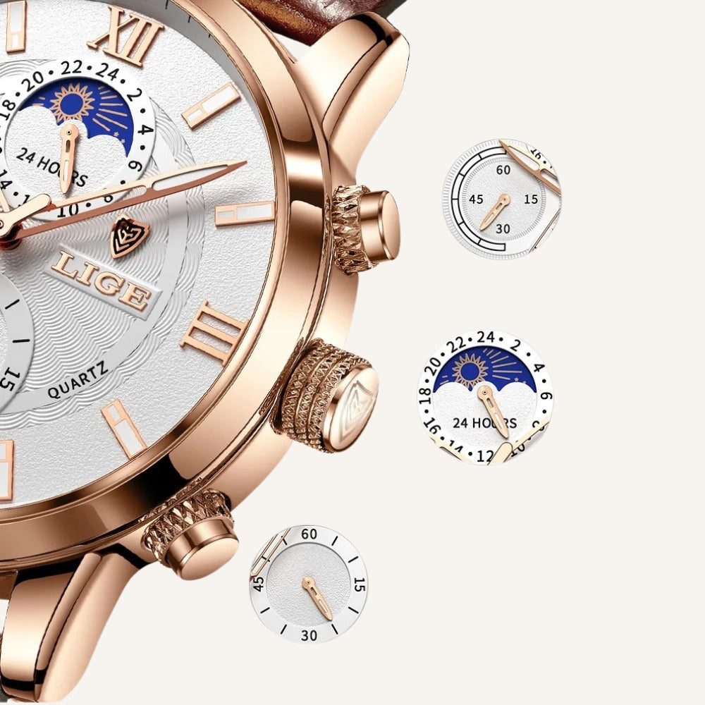 Men’s  Chronograph Leather Watch