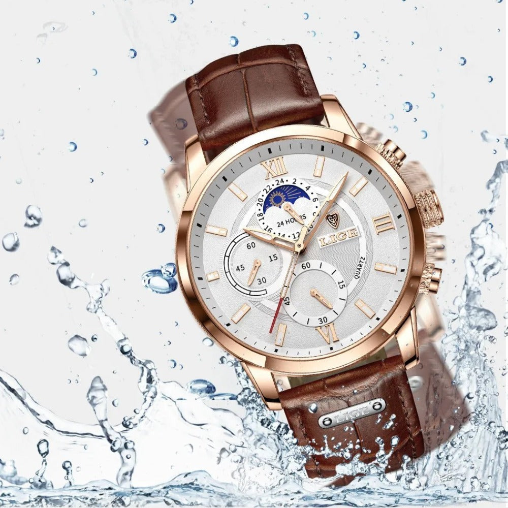 Men’s  Chronograph Leather Watch