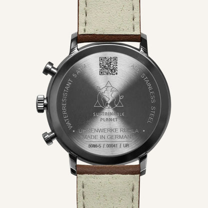 Men’s Classic Brown Leather Chronograph Watch