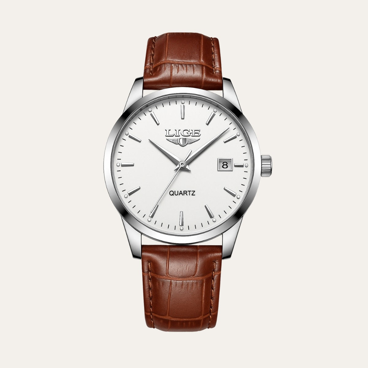Men’s  Leather Quartz Watch