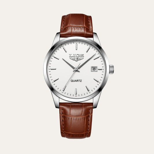 Men’s  Leather Quartz Watch