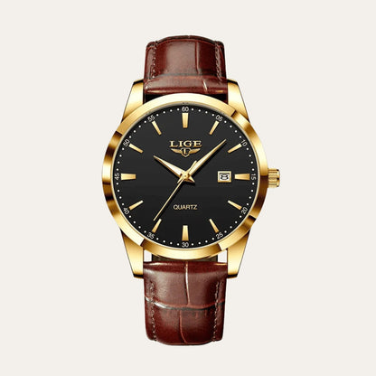 Men’s  Leather Quartz Watch